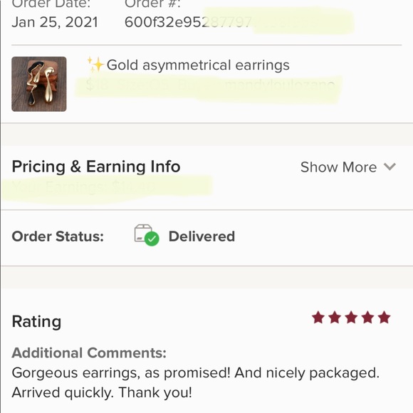 ✨Gold asymmetrical earrings - Picture 9 of 9